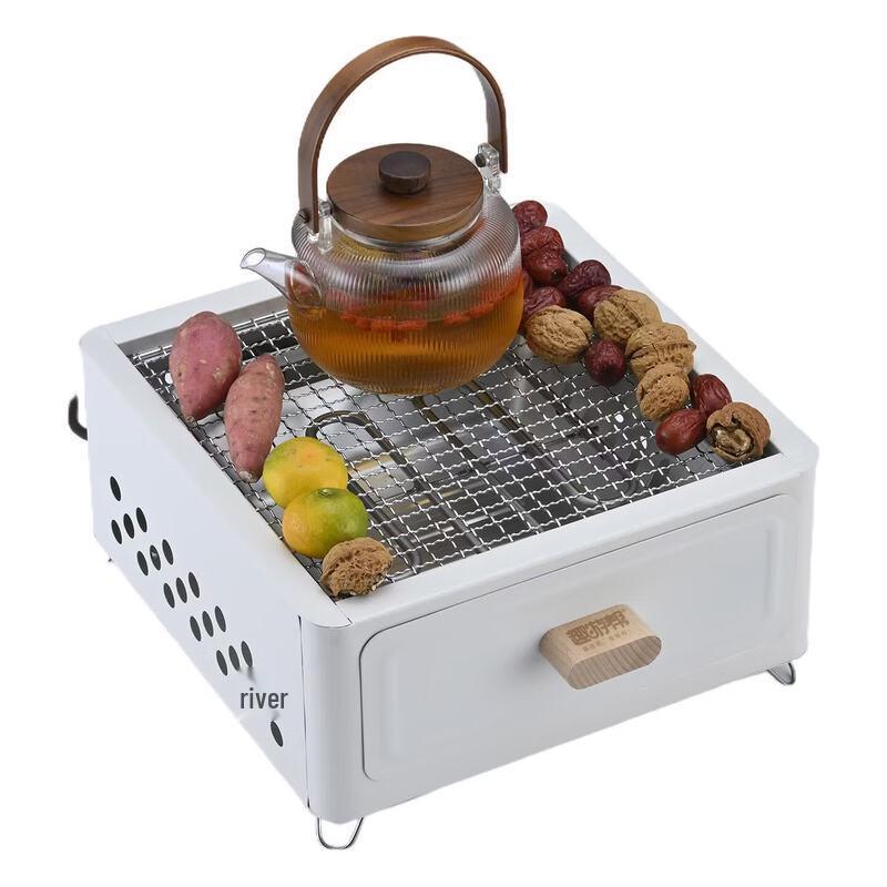 Square Dual-Use Charcoal & Electric BBQ Grill