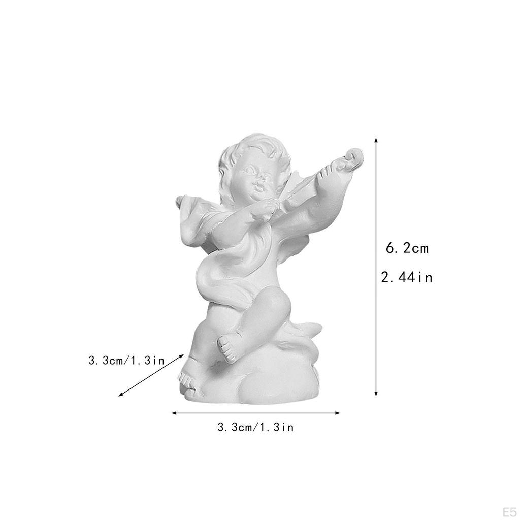 Cherub Figurine Little Angel Statue Crafts Resin Mini Sculpture Tabletop Decoration for Desk Hotel