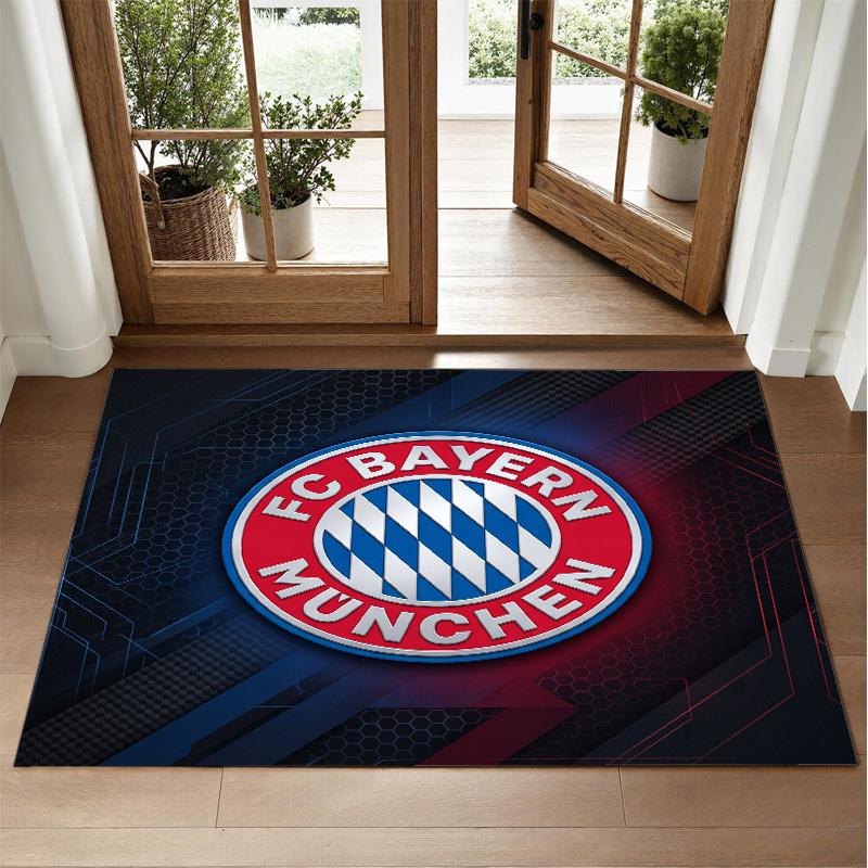 Bayern Munich Design Crystal Velvet Rug Soft Decorative Mat for Bedroom Entrance