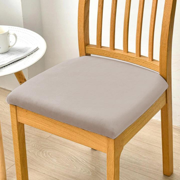 Seat Cover 40X40Cm Cool Beige Velvet Elastic [60S-Cp]