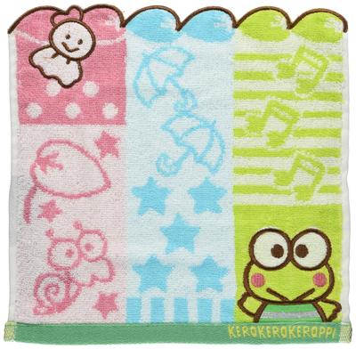 Marushin Sanrio Kero Kero Keroppi Hand Chambre Product 3005050300 Towel, 25x25cm, Keroppi, 100% Cotton, Number