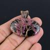 Rhodonite Gemstone Pendant | Oxidized Copper Wire Wrapped | Necklace Pendant | Handmade Copper Pendant Jewelry Gift For Her/himLC-306
