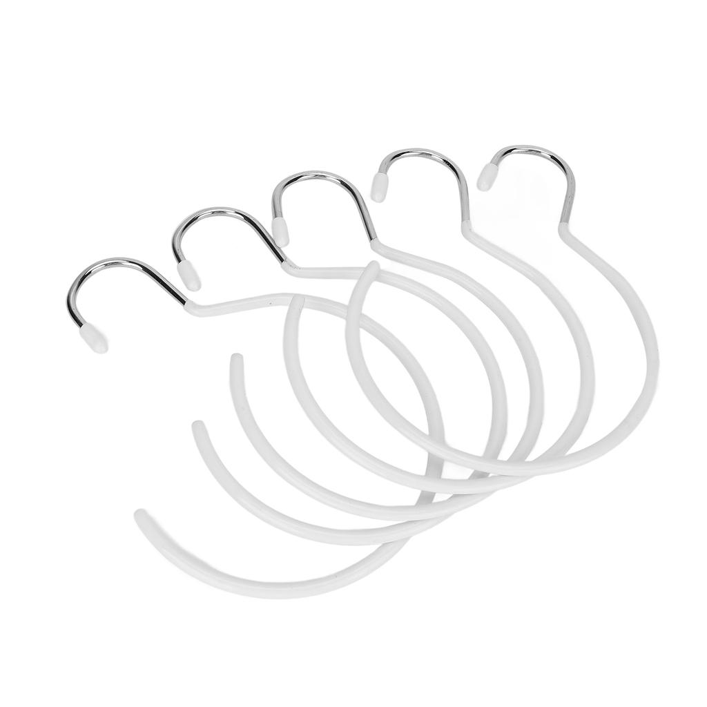 5pcs Hook Multipurpose Spa Beauty Salon Wardrobe Closet Hanging Hook for Bathrobe Scarf BeltWhite