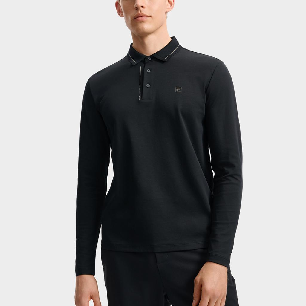 Fila White Fashion Casual Comfortable Simple Versatile Long Sleeve Polo Shirt Men Tops F11M533204FBK