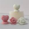 Heart Shaped Candle Silicone Mold for Making Candle Soap Plaster Ornemant Resin Craft, Rose Candle Silicone Molds