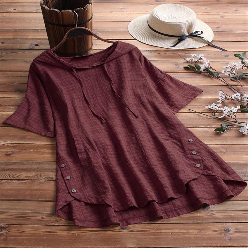 European and American Spring and Summer New Style Cotton and Linen Plus Size Women's Loose Fat Mm Short-sleeved T-shirt Women