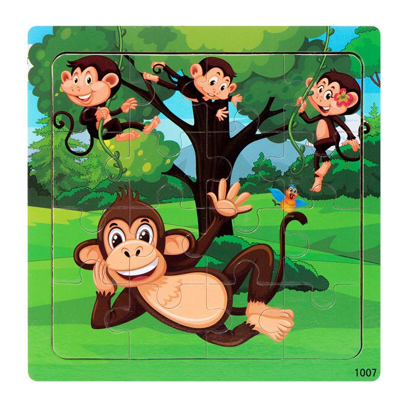 Puzzle Children Wooden Toy Animal Graphics Preschool Education Skills Building Style 33