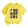 Kids Boys Girls 100% Cotton Crew Neck Short Sleeve T-Shirt Cute Superhero Chibi Group Print Casual Soft Breathable Tee for Daily Wear Summer Tops for