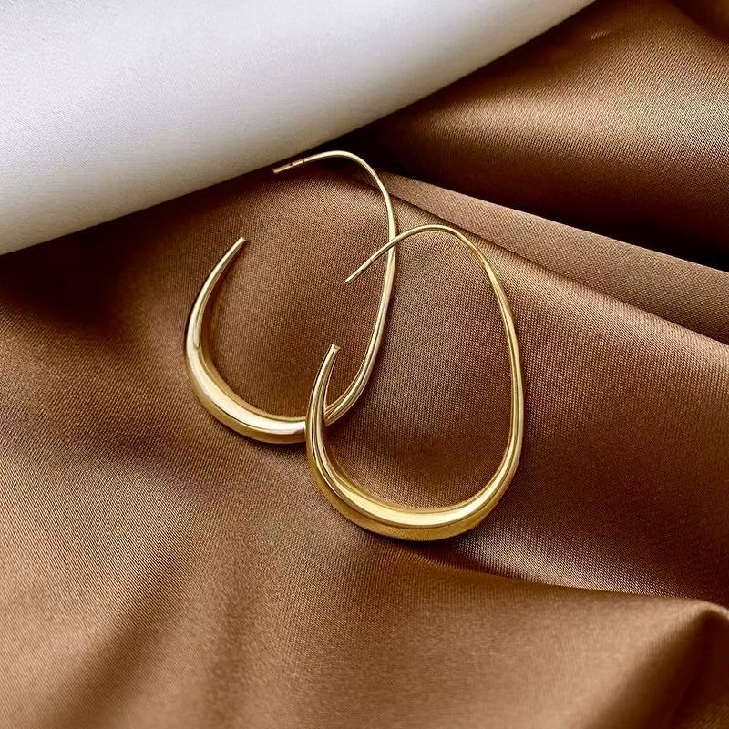 Minimalist Light Luxury Hoop Earrings for Women Simple Round Face Elegant High End Circle Earrings