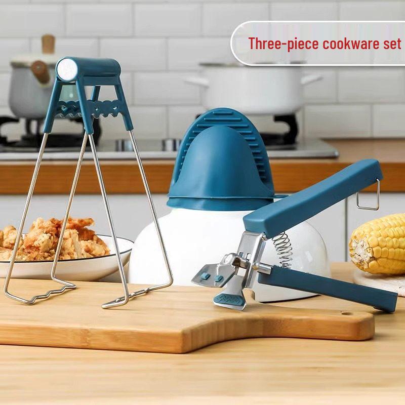 Stainless Steel Non-slip Anti-scalding Bowl & Plate Tongs for Kitchen Use