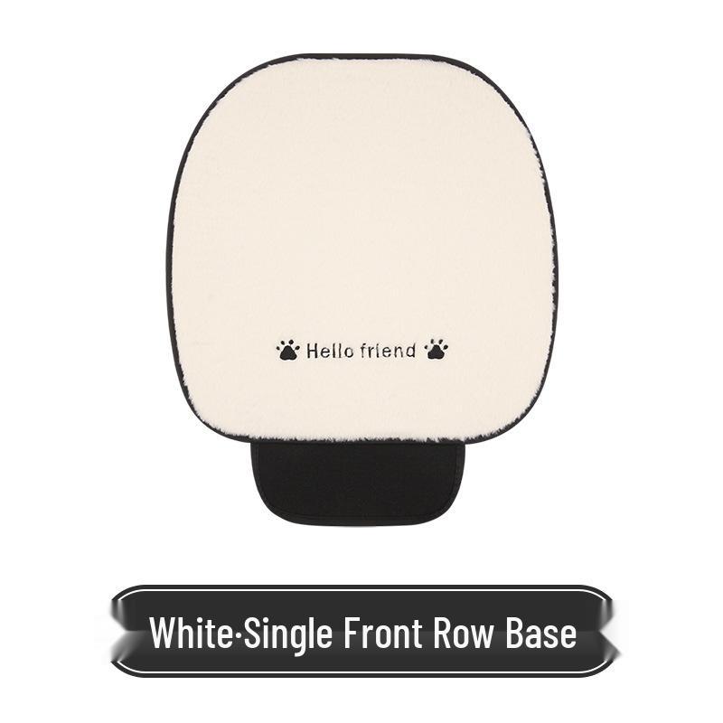 Universal Shy Cat Plush Winter Car Seat Cushion - Non-Shedding, Cartoon Design for Five Seats