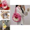 Pineapple Pup And Strawberry Bear Plush Cartoon Shoulder Bag Large Capacity Tote For Everyday Use