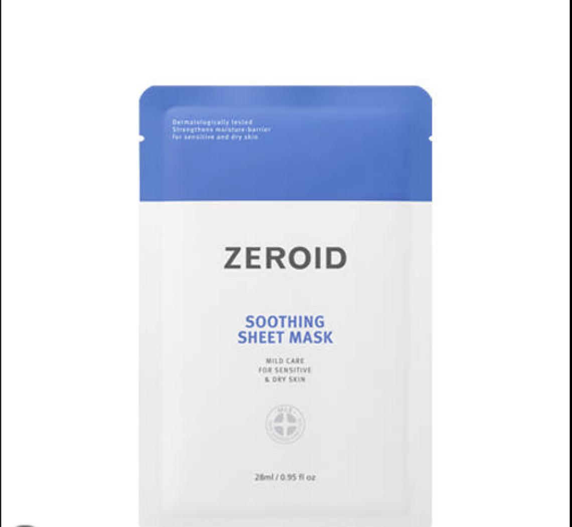 ZEROID Soothing Sheet Mask Hydrating Barrier Care Facial Mask 5 Sheets 1 Box (5 Sheets)