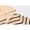 Damen Übergröße Kapuzensweatshirt Damen Gestreifte Oberteile Herbst Strick-Cardigan Jacke