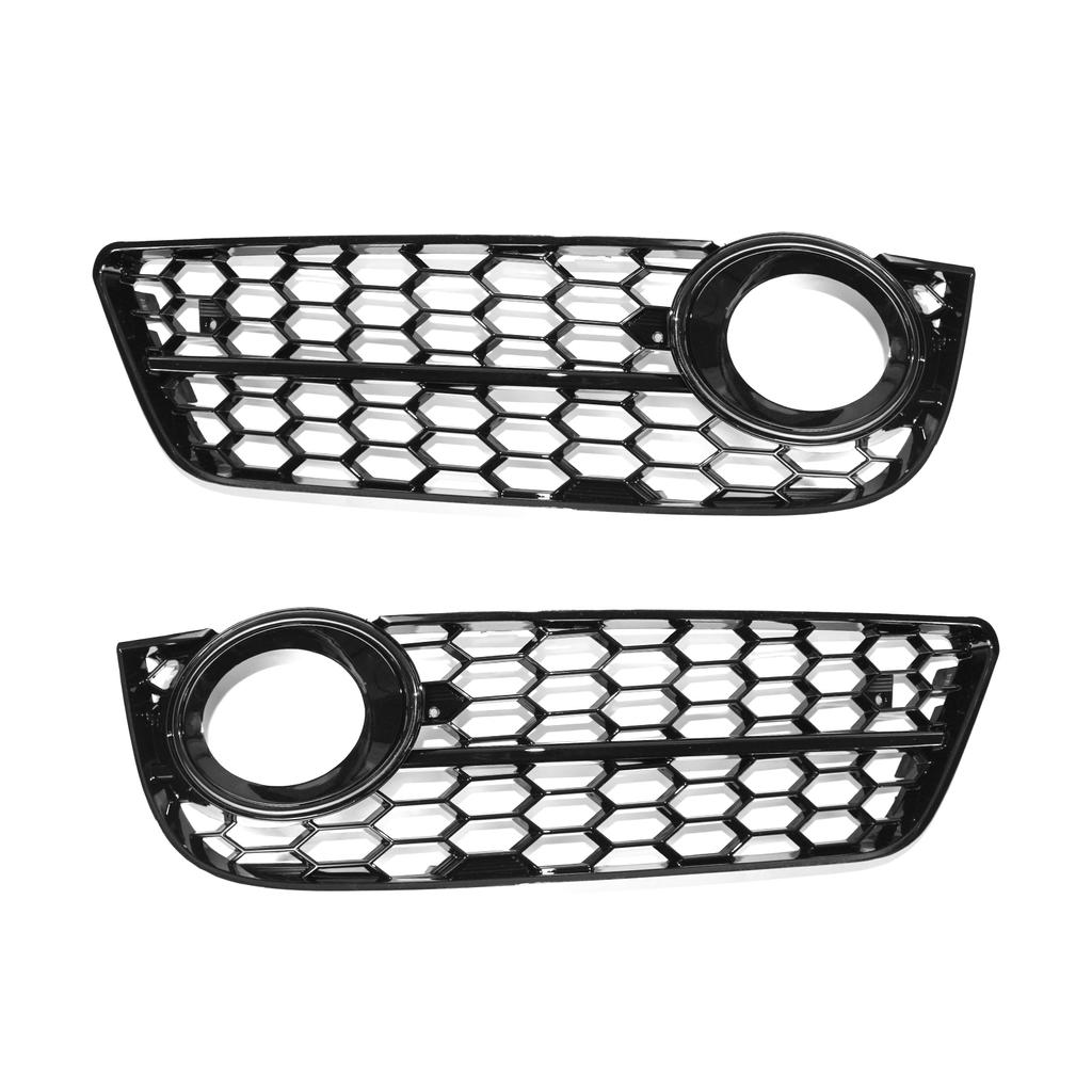 One Pair Honeycomb Front Standard Bumper Fog Light Grille Cover Replacement for A5 2008-2011