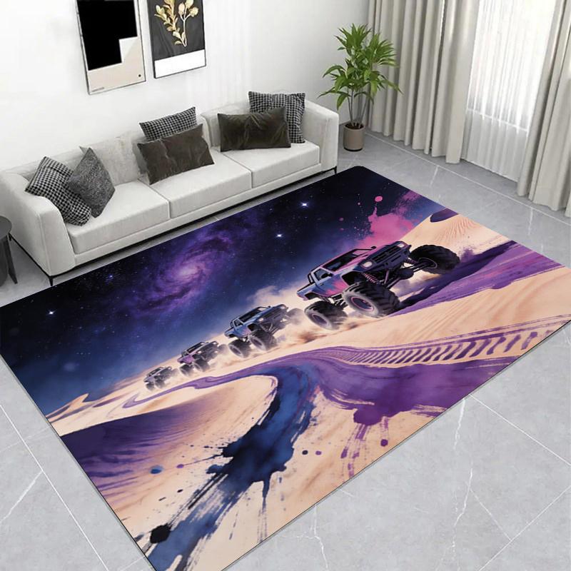 

Off-Road Racing Car Desert Galaxy Printed Area Rug, Non-Slip Living Room Floor Mat Home Decor 40x60cm( 15x23in )