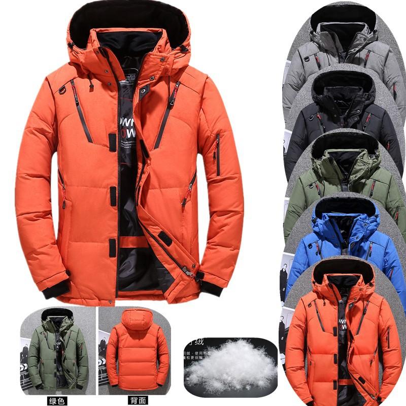 Men Down Jacket -20 Degree Winter Parkas Male White Duck Down Jacket Hooded Outdoor Thick Warm Padded Snow Coat Oversized M-4XL