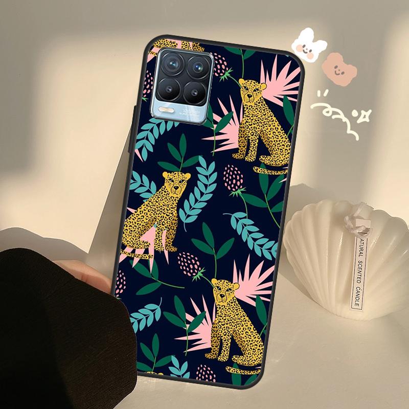 

Тигры Леопарды тропические листья Чехол Для Realme GT7 Pro GT6 C65 C67 C61 C53 C55 C51 C25 C63 C71 C75 11 12 13 14 15 Pro Plus Realme 13 Pro Plus