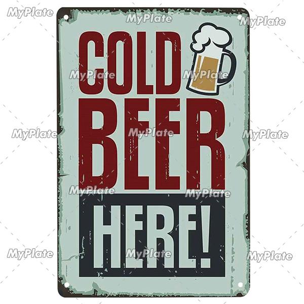 [Min tallrik] Kall Öl Metallskylt Vintage Plakett Plåtskylt Plåt Väggdekor För Barskylt Mansgrotta Dekoration Konst Målning