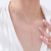 Jewelry, Stainless Steel Bead Chain Y-Shaped Wind Versatile Necklace Plated 18K Gold Nc-1970