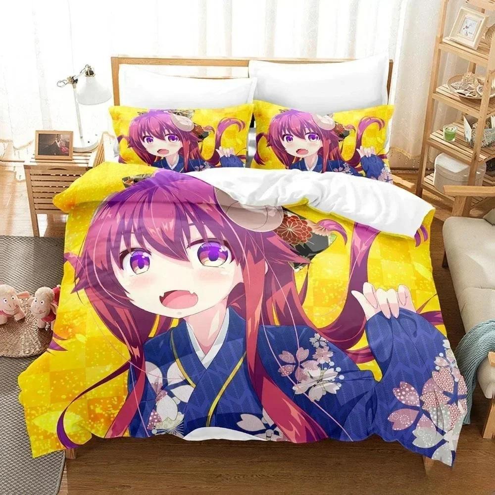 New Anime Girls The Demon Girl Next Door Bedding Set Single Twin Full Queen King Size Bed Set Adult Kid Bedroom Duvetcover Sets
