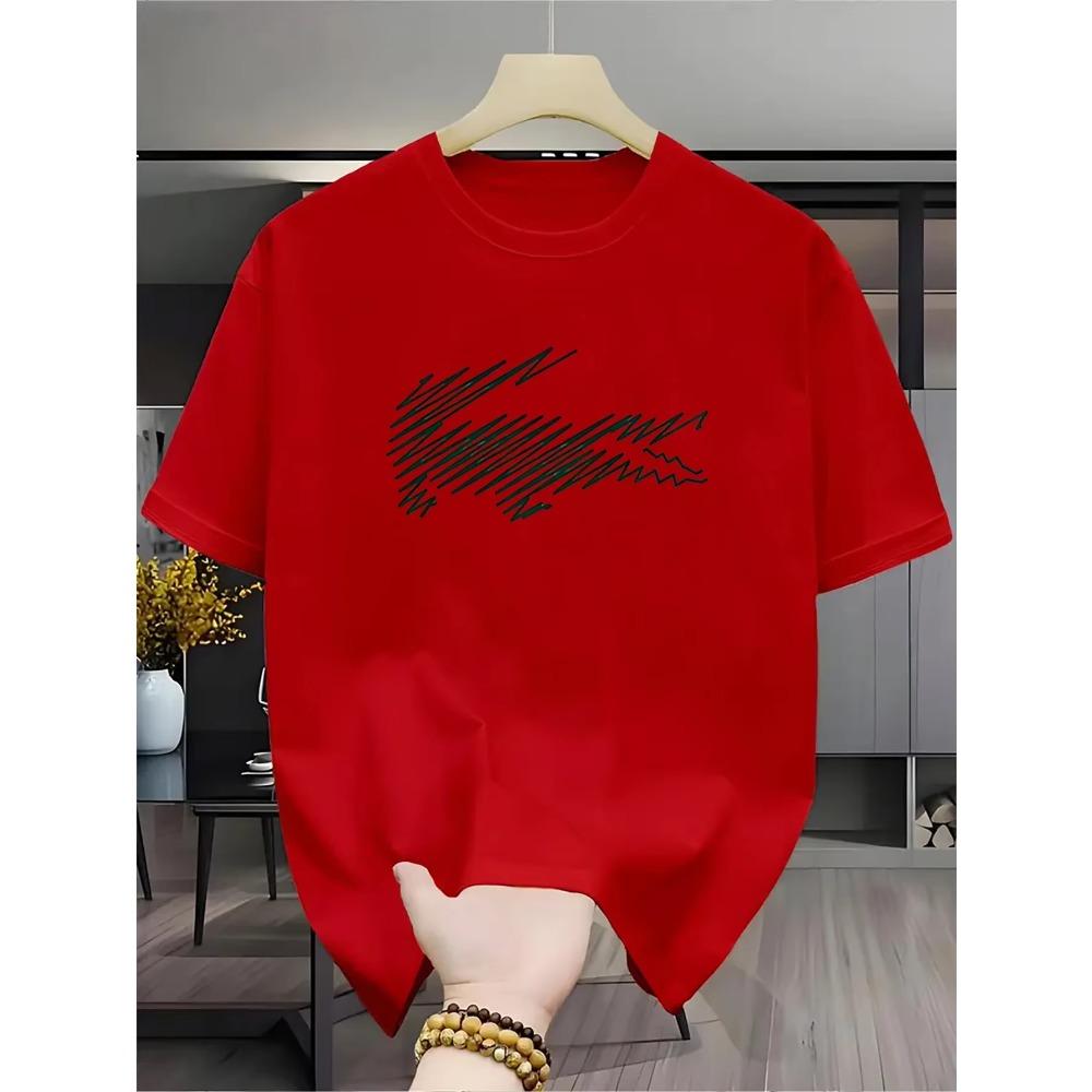 2026 Summer Unisexs Casual Loose Pattern Printed Sports Comfortable Round Neck Short Sleeved Tshirt Top