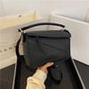 Prosta Jednolita Kolorowa Patchworkowa Torba na Ramię Crossbody z Ziarnistej Skóry Liczi