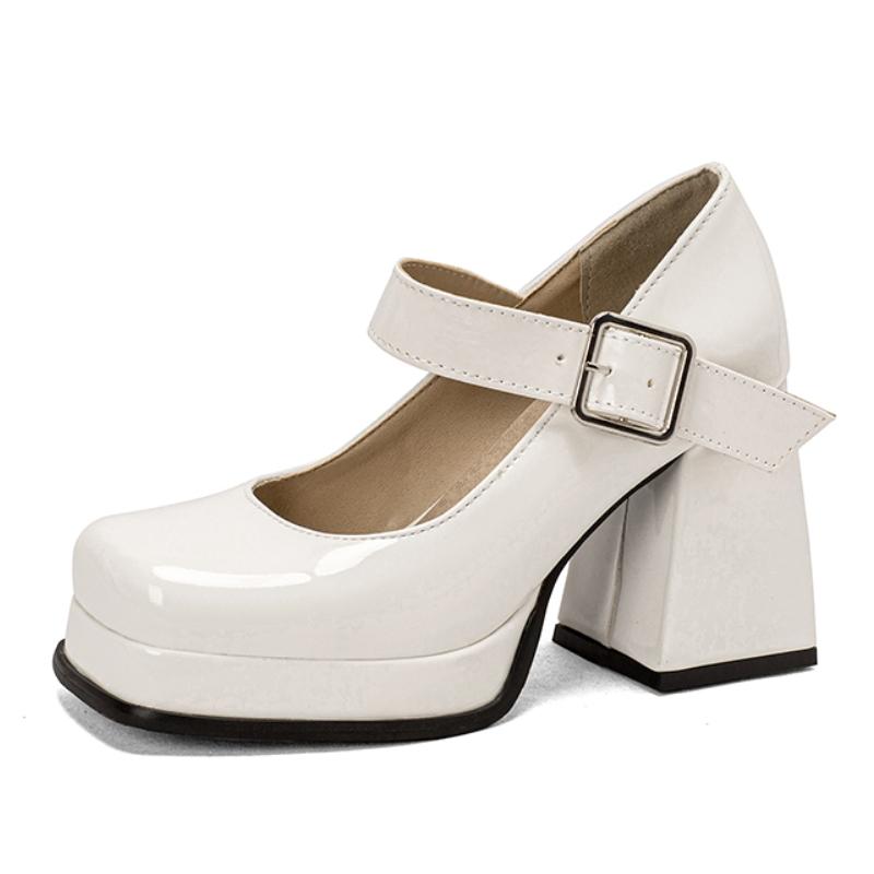 

Женские туфли-лодочки на высоком каблуке, большой размер 46, туфли в стиле Лолита, Мэри Джейн, элегантные черные, красные, розовые, свадебные туфли на каблуке для девочки 41