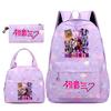 3Pcs/set Anime Cartoon Demon Hunters Printed Backpack Handbag Pencil Case for Teenger Student Girl Boy Large Capacity Waterproof Bookbag