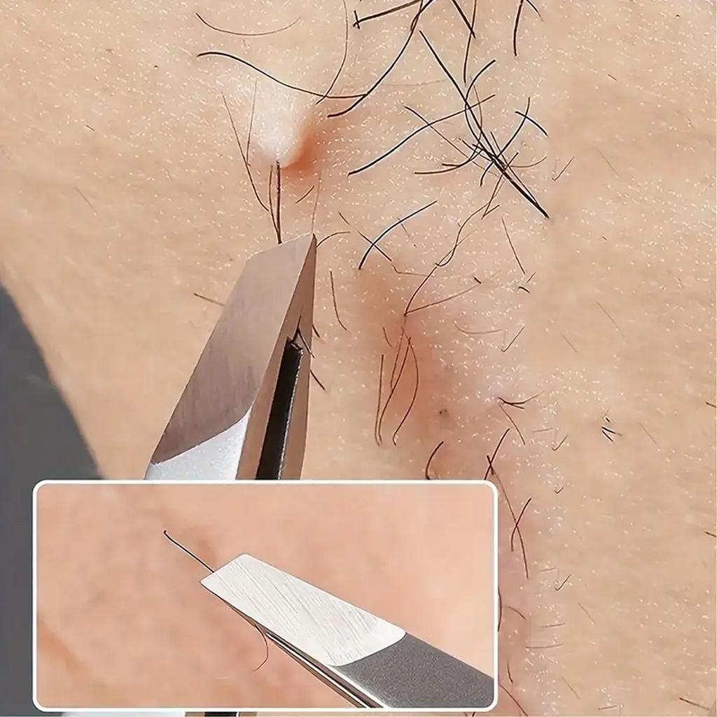 Precision Stainless Steel Eyebrow And Beard Tweezers Durable Slanted Head Design Gently Trimming Fine Eyebrows Beards Essential