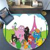 Barbapapa3,Round Area Rug,Carpet Rug for Living Room Bedroom Sofa Playroom Decor,Non-slip Floor Mat