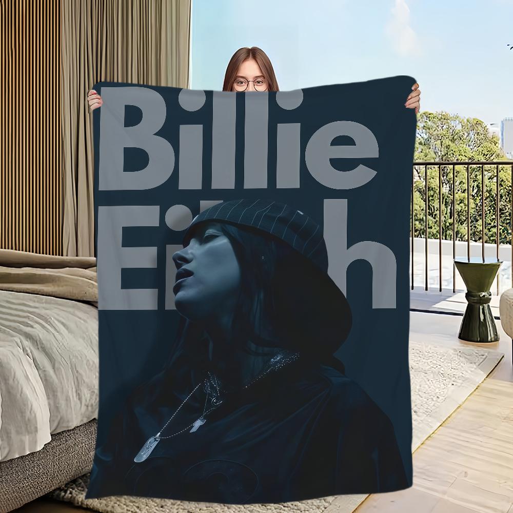 Singer B-Billie E-Eilish-ES Blanket Flannel Warm Comfort Soft Plush Blanket For Picnic Beds Sofas Homes And Bedrooms