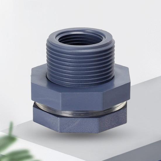 Adattatore per raccordo paratia serbatoio acqua filettato in PVC da 3/4 pollici con guarnizione di tenuta da 2 pezzi