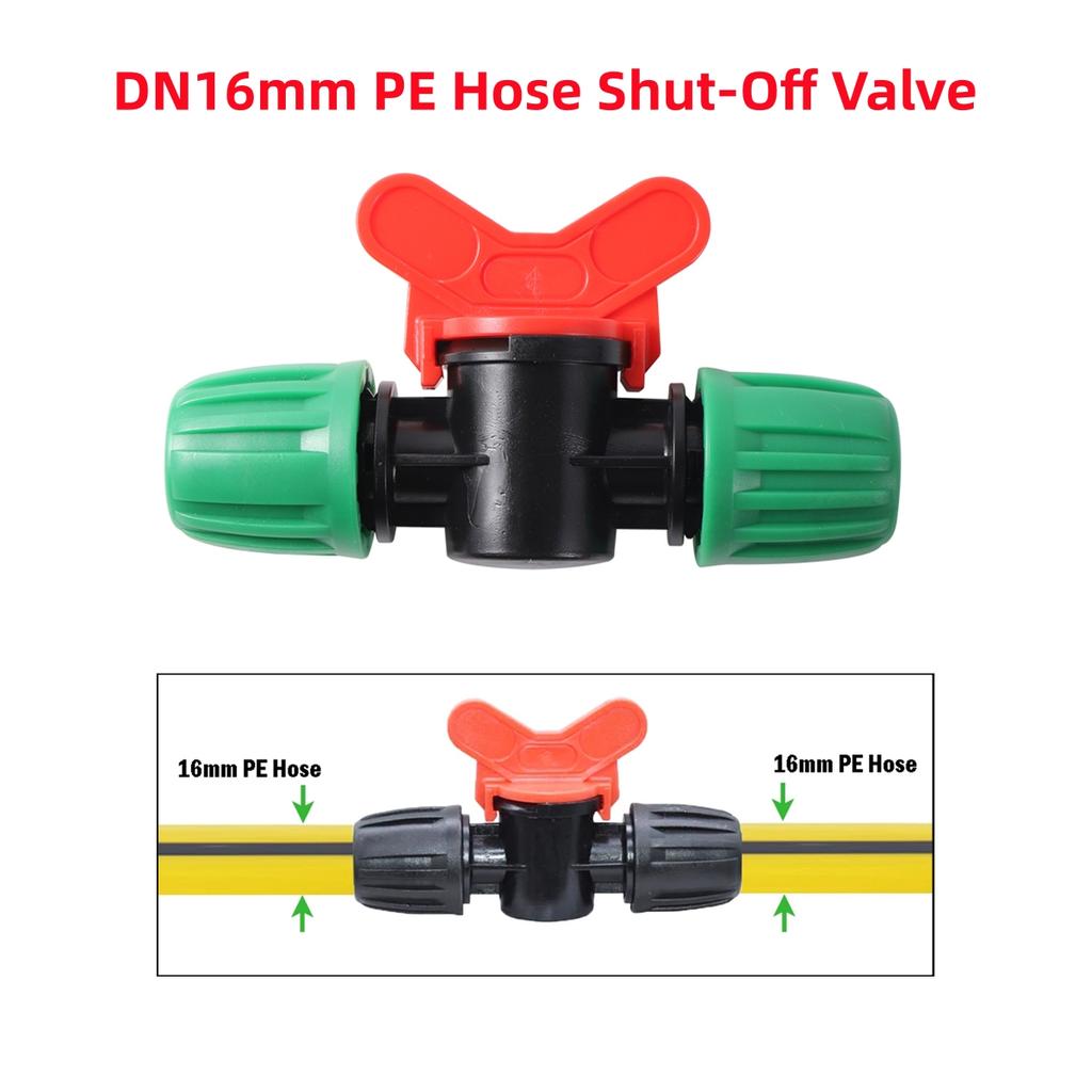 16mm Shut-off Valve Connectors Garden Greenhouse Farmland Drip Irrigation Aquarium Fish Tank Drainage Pipe Ball Valve 5/10Pcs