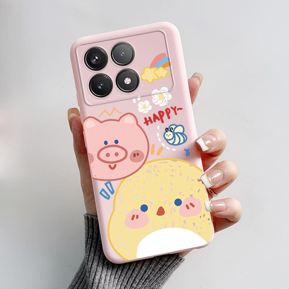For Xiaomi POCO F6 Pro Case Cute Bear Cartoon Frog Silicone Soft Rubber Camera Protector Case POCO F6 Pro Case POCO F6 Pro Cover