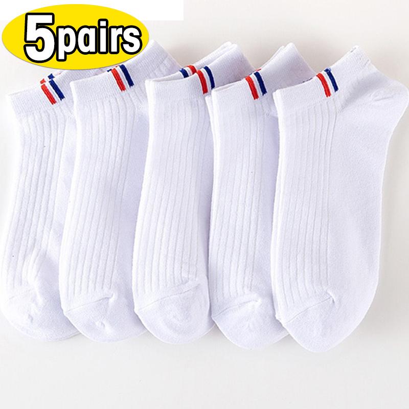 5/1Pairs Men Sports Boat Socks Spring Summer Cotton Sock Breathable Deodorant Short Sock Business Casual Ankle Sock Male Sox
