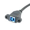 USB 3.0 B Male To Female Printer Cable Screw Panel Mount 5Gbps Transfer Rate 50cm 20inch For Hard Drives Keyboards