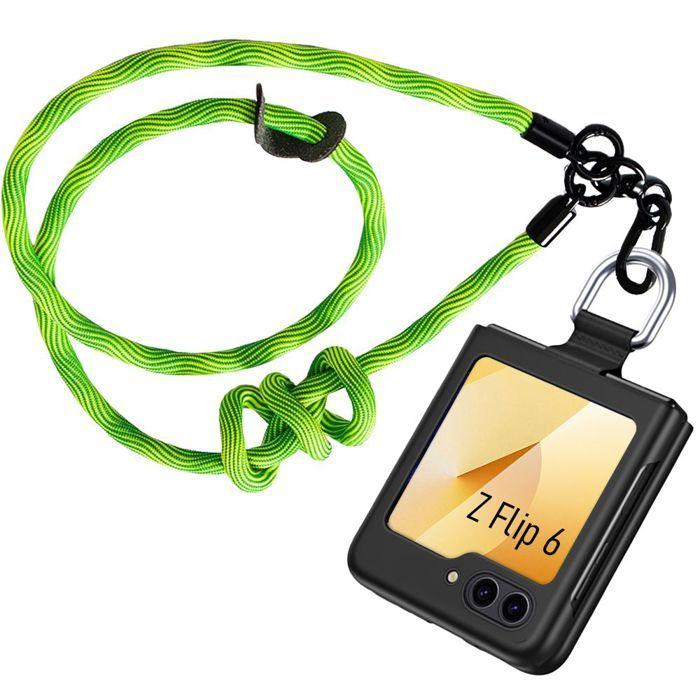 Protective Case - BOOLING - Samsung Galaxy Z Flip 6 - Reinforced Shockproof - Removable Lanyard - Green