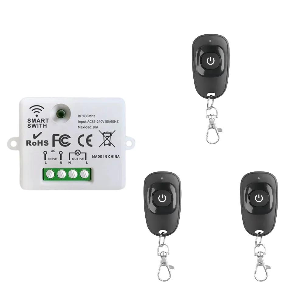 433Mhz Universal Wireless Remote Control Switch AC 110V 220V Relay Receiver Module RF Transmitter Learning Button Remote Control