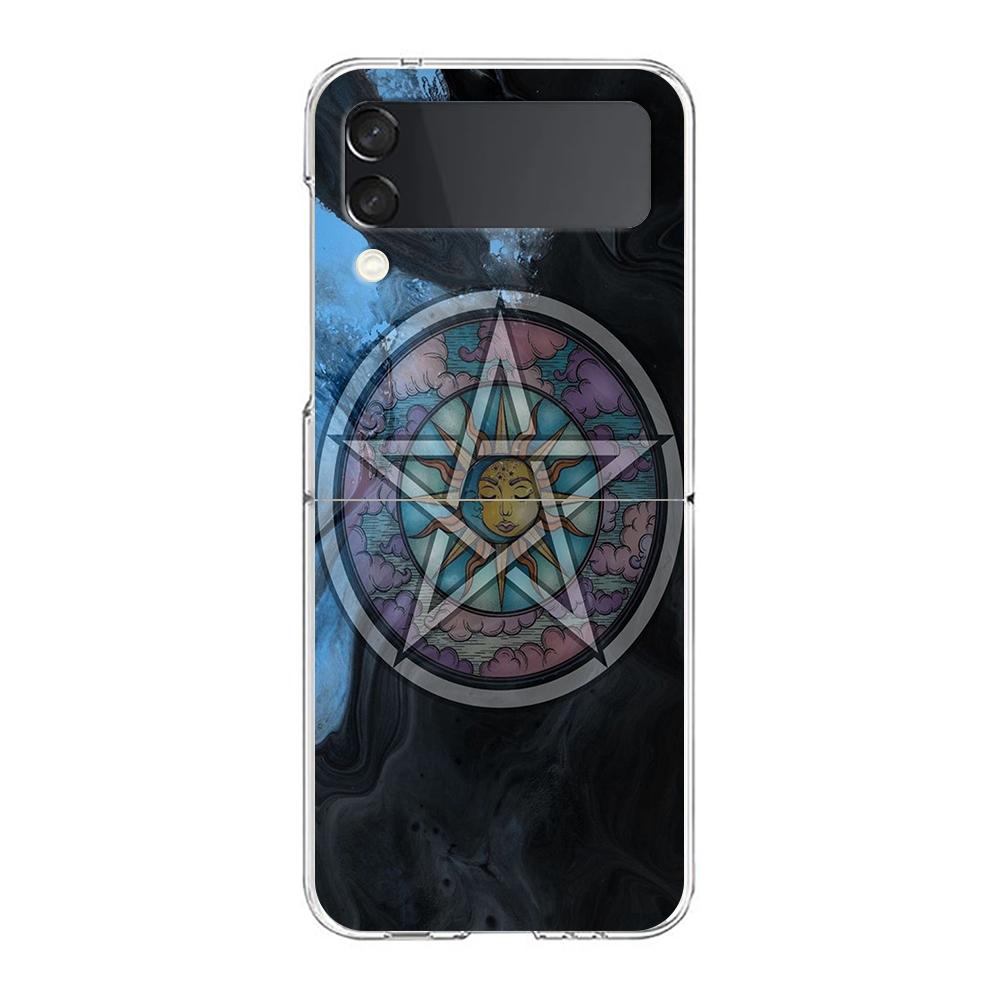 Beautiful Planet Stars Hard PC Phone Case For Samsung Galaxy Z Flip 5 4 3 Transparent Cover For Galaxy Z Flip 6 Foldable Cases Z Flip 3