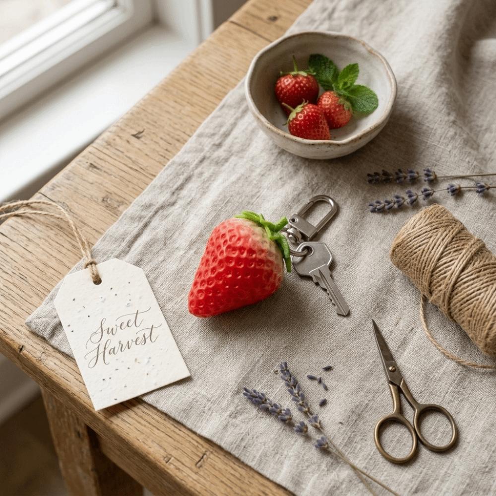 Simulated Fruit Fruit Keychain Cute Cartoon Food Keychain Cartoon Fruit Pendant Car Key Accessory