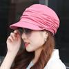 Dome Soft Brim Pleated Cloth Cap All-Matching Mom Style Peaked Hat Korean Styleb