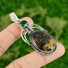 Bloodstone Pendant Chrome Diopside Pendant 925 Sterling Silver Pendant Handmade Gemstone Jewelry Gifts For Mom