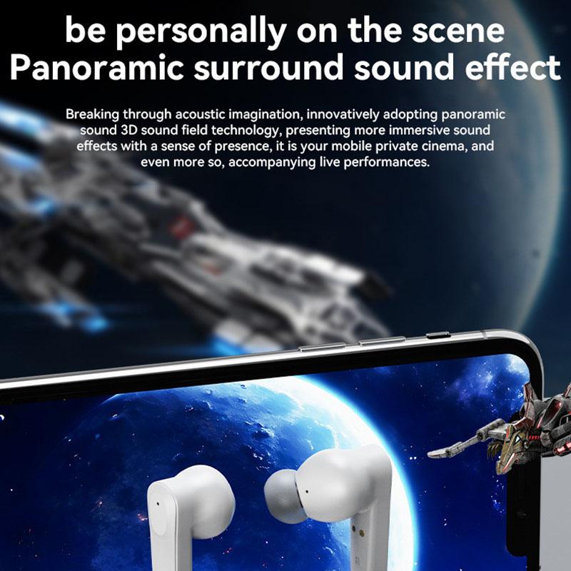 Căști Wireless cu Anulare a Zgomotului ENC, Căști In-Ear, Căști Stereo HiFi pentru Muzică cu Microfon HD, Căști cu Latentă Scăzută, Căști Rezistente la Apă