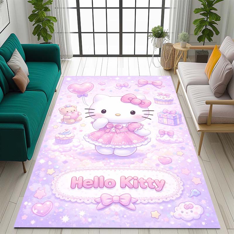 3D cute Hello Kitty cartoon rug, suitable for bedrooms, living rooms, sofas, home doormats, large size children's play mat, Q-01