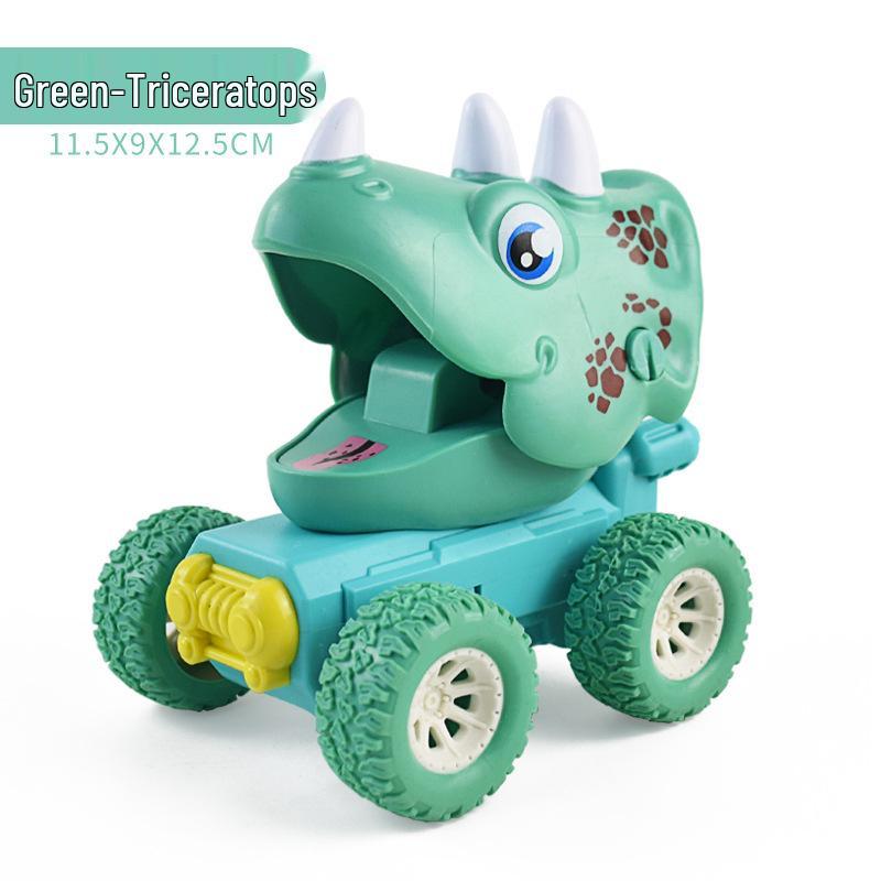 Cross-Border Cute Dinosaur Pull-Back Toy Car for Kids - Press-and-Go Inertia Vehicle