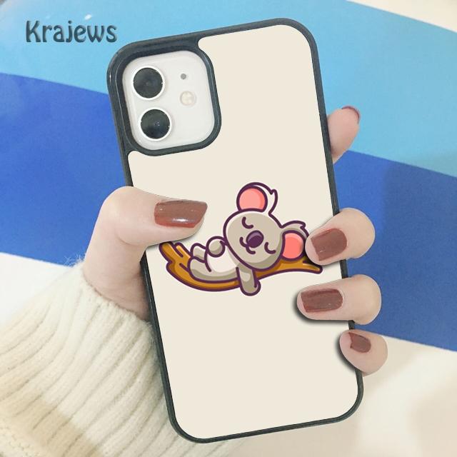Krajews Animal sleeping koala Soft Phone Case Cover For iPhone 17 Air 16 15 14 plus 11 12 13 pro max coque Shell Fundas