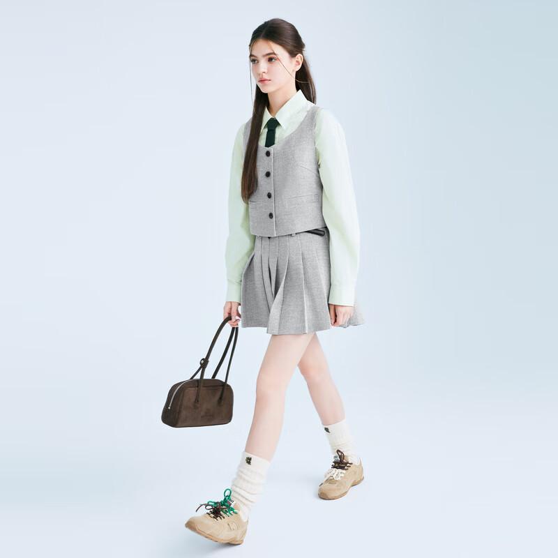 LEDIN Pleated A-Line Mini Skirt