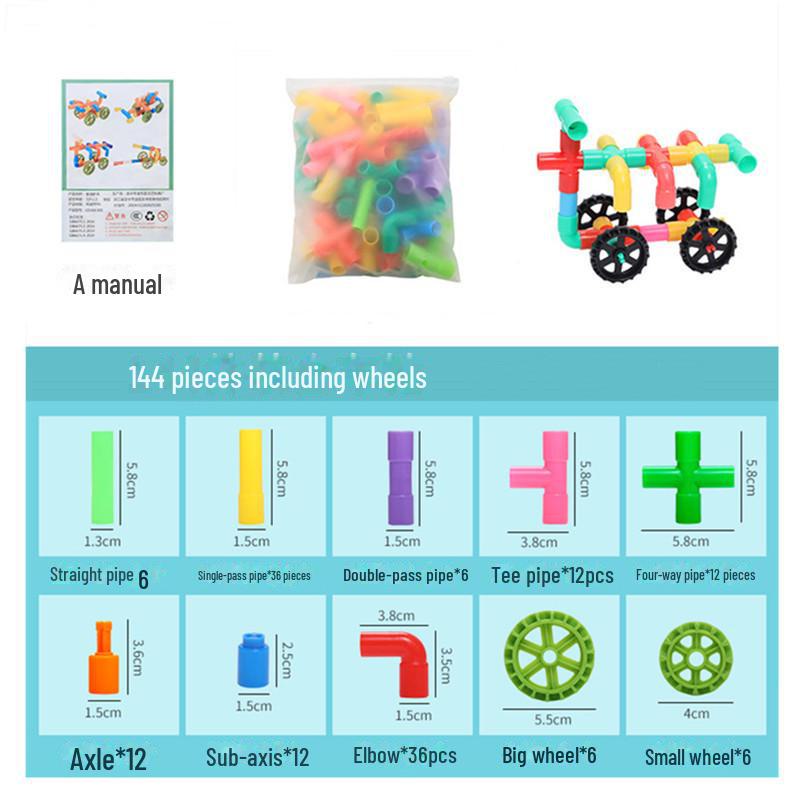 DIY Water Pipe Building Blocks for Kids - Science Education Toy for Kindergarten