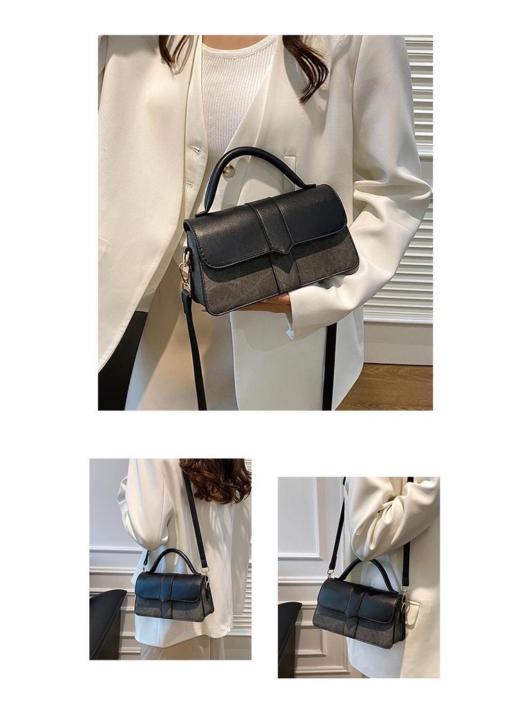 Damen 2024 Mode Kleine Quadratische Handtasche - Retro & Vielseitig, Einfarbige Schulter- oder Umhängetasche